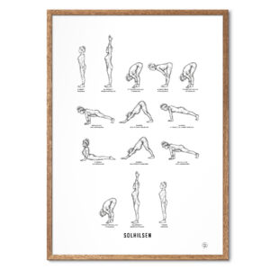 Original Lines's yoga plakat med solhilsen